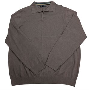 Paul Fredrick Sweater With Collar, 1/4 Button, Silk Cotton Cashmere, Men's XXL